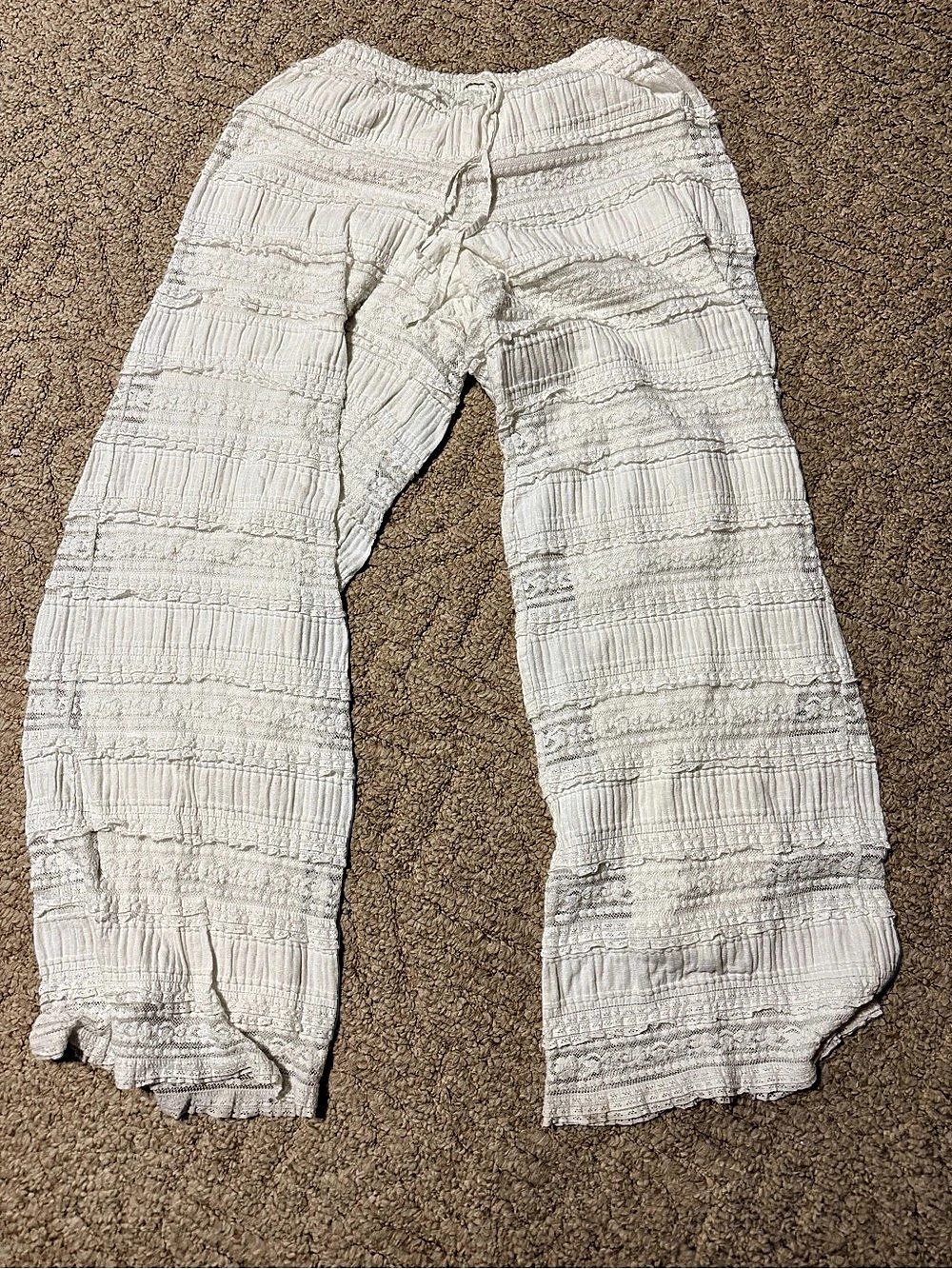 FP ONE Wide Leg Cotton Pants in White